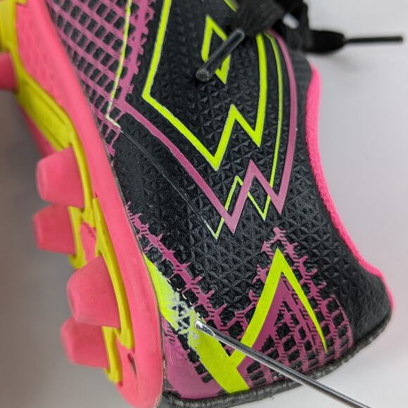 Girls Soccer Cleats Size 12 Lotto Forza Elite 3 JR Neon Pink Yellow 80s Bright - Picture 10 of 16